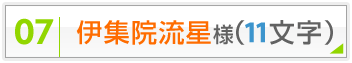 伊集院流星様（11文字）